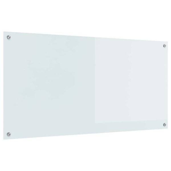 Küchenrückwand Weiß 120x60x0,6 cm aus gehärtetem Glas