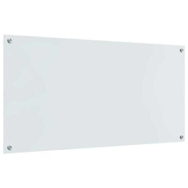 Küchenrückwand Weiß 120x60x0,6 cm aus gehärtetem Glas