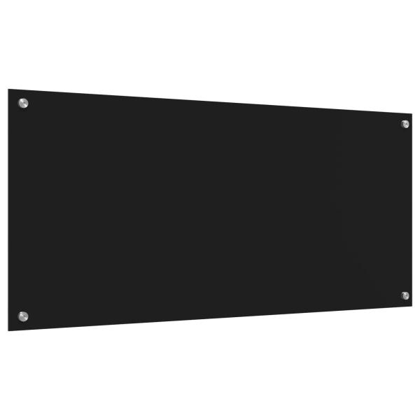 Küchenrückwand Schwarz 110x50x0,6 cm aus gehärtetem Glas