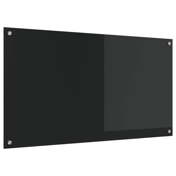 ARDEBO.de - Küchenrückwand Schwarz 110x60x0,6 cm Sicherheitsglas