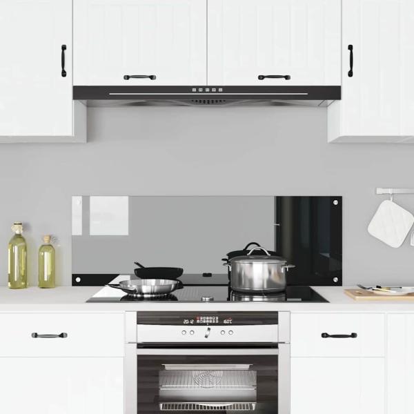 Küchenrückwand Schwarz 120x40x0,6 cm aus Sicherheitsglas