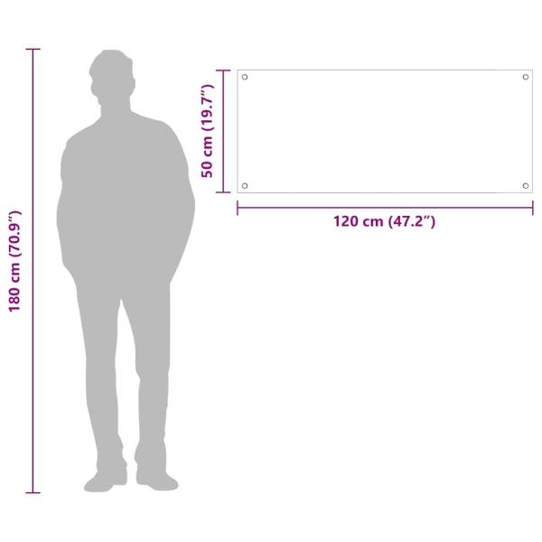 Küchenrückwand Schwarz 120x50x0.6 cm Sicherheitsglas