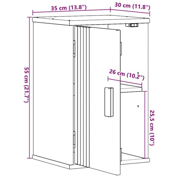 Badezimmer Aufbewahrungsschrank 35x30x55 cm Massivholz Kiefer