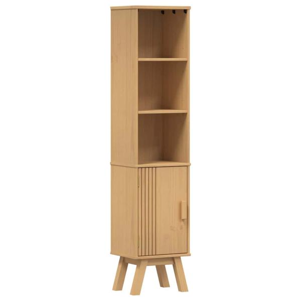 Badezimmer-Schrank Braun 35x30x159 cm Massivholz Kiefer