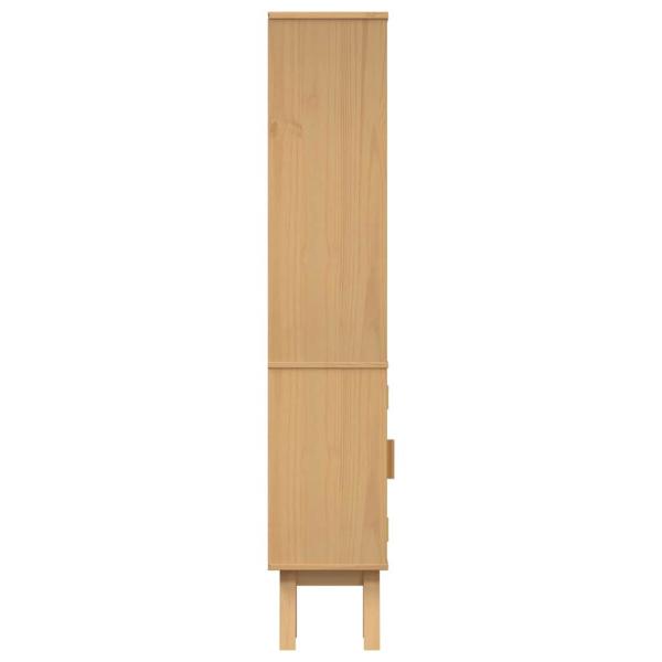 Badezimmer-Schrank Braun 35x30x159 cm Massivholz Kiefer