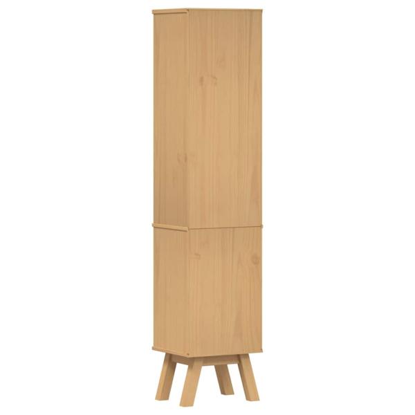 Badezimmer-Schrank Braun 35x30x159 cm Massivholz Kiefer