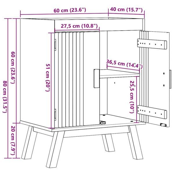 Spülenschrank 114x43x73,5 cm aus massivem Kiefernholz