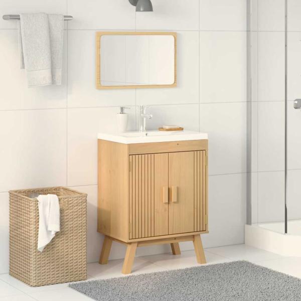 Spülenschrank 114x43x73,5 cm aus massivem Kiefernholz