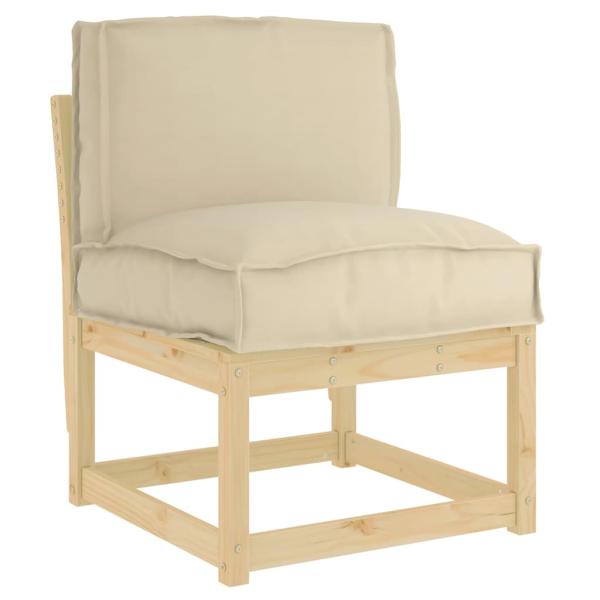 ARDEBO.de - Gartenkissen Beige Baumwolle Mittel Abnehmbare Bezüge Kissen