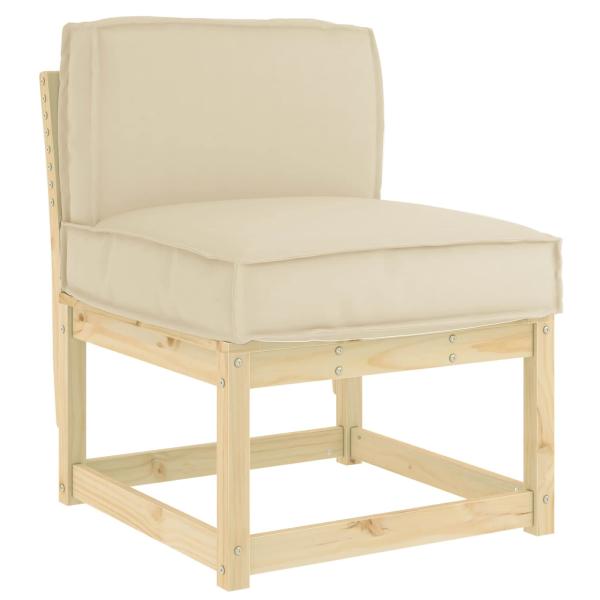 ARDEBO.de - Außensitzkissen Beige Baumwolle Mittel Abnehmbare Bezüge