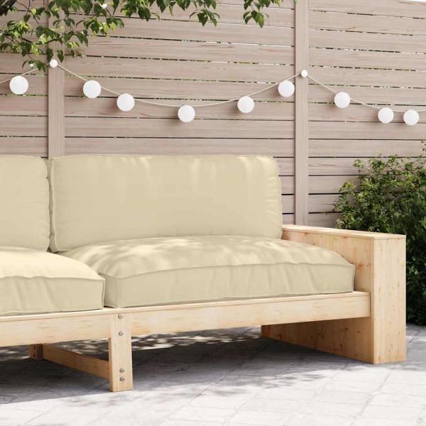Outdoor Kissen Beige Baumwolle 120 x 12 x 80 cm Abnehmbare Bezüge