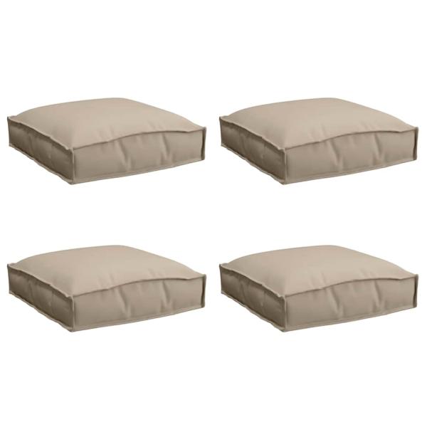 Außenkissen 4er Set Taupe Polyester 40 x 40 x 8 cm