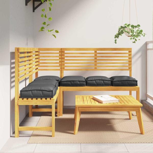 ARDEBO.de - Outdoor Kissen Set aus 6 Schwarz Polyester 40 cm x 40 cm x 8 cm