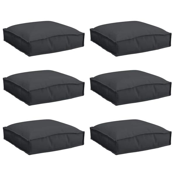 Outdoor Kissen Set aus 6 Schwarz Polyester 40 cm x 40 cm x 8 cm