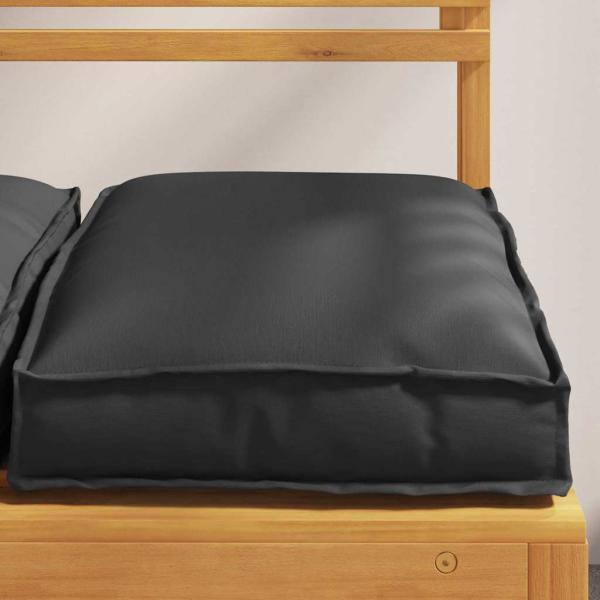 Outdoor Kissen Set aus 6 Schwarz Polyester 40 cm x 40 cm x 8 cm