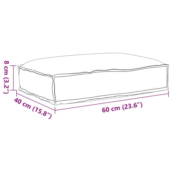 Palettkissen Schwarz Polyester 60 x 40 x 8 cm Wasserabweisend
