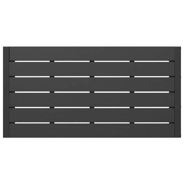 3-teiliges Garten-Esszimmer-Set aus Stahl und WPC in Schwarz