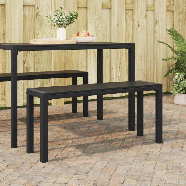 ARDEBO.de - Gartenbank Schwarz 100 x 28 x 45 cm Stahl