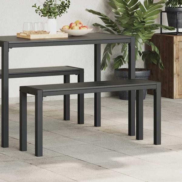 Gartenbank Schwarz 100 x 28 x 45 cm Stahl