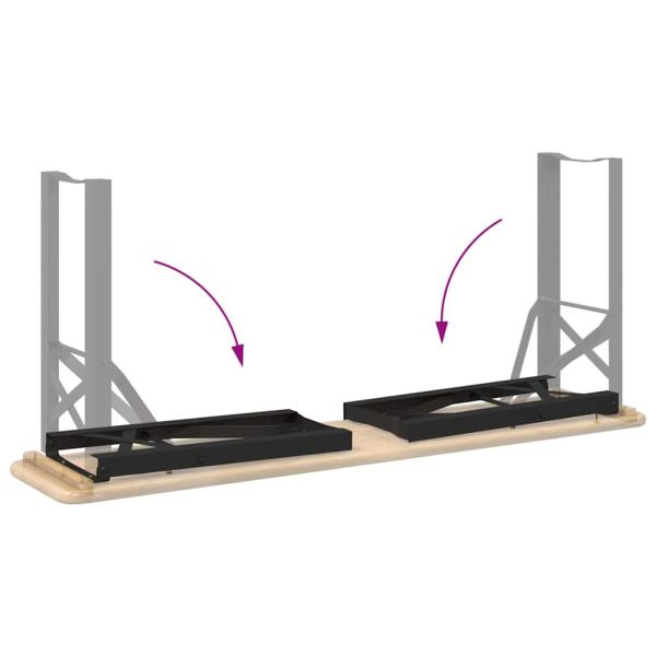 Bierbank Beine 2 Stück klappbar Schwarz pulverbeschichteter Stahl