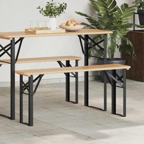 Bierbank Beine 2 Stück klappbar Schwarz pulverbeschichteter Stahl