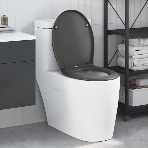 ARDEBO.de - Schnellverschluss-Toilettensitz mit sanfter Schließfunktion Duroplast Anthrazit