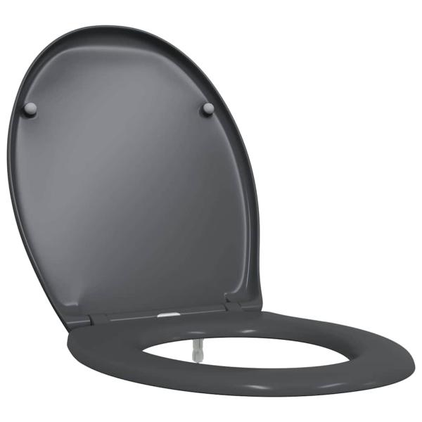 Schnellverschluss-Toilettensitz mit sanfter Schließfunktion Duroplast Anthrazit