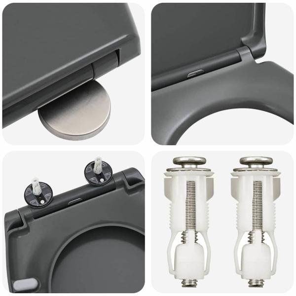 Toilettensitz Anthrazit 47 x 37 x 4 cm Duroplast