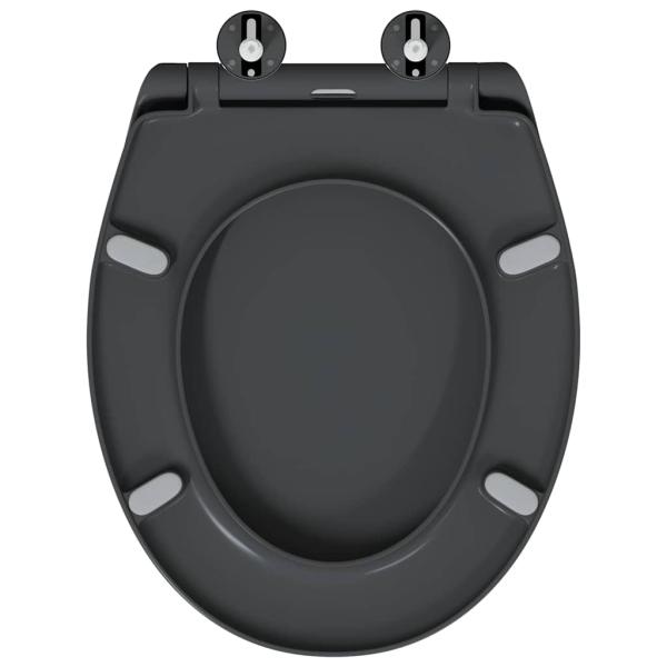 Schnellverschluss-Toilettensitz mit sanfter Schließfunktion Duroplast Anthrazit