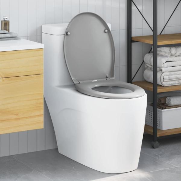 ARDEBO.de - Schnellverschluss-Toilettensitz mit sanftem Schließen Duroplast Grau