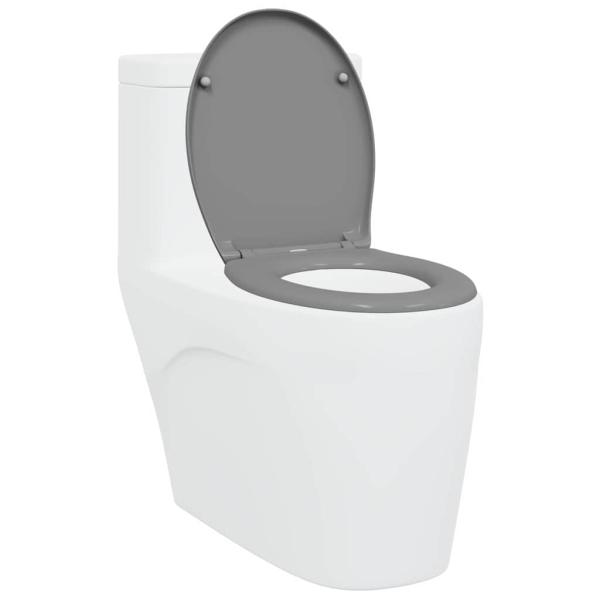 Schnellverschluss-Toilettensitz mit sanftem Schließen Duroplast Grau