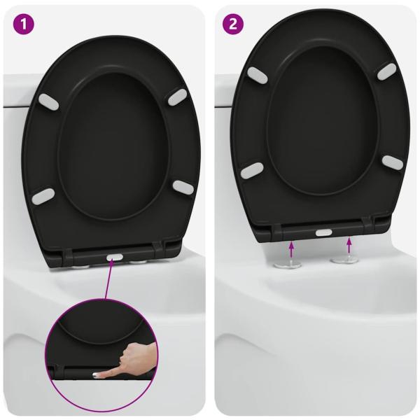 Toilettensitz Schwarz 47 x 37 x 4 cm Duroplast