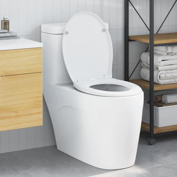 ARDEBO.de - Schnellverschluss-Toilettensitz mit sanftem Schließen Duroplast Weiß
