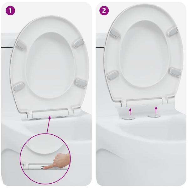 Schnellverschluss-Toilettensitz mit sanftem Schließen Duroplast Weiß