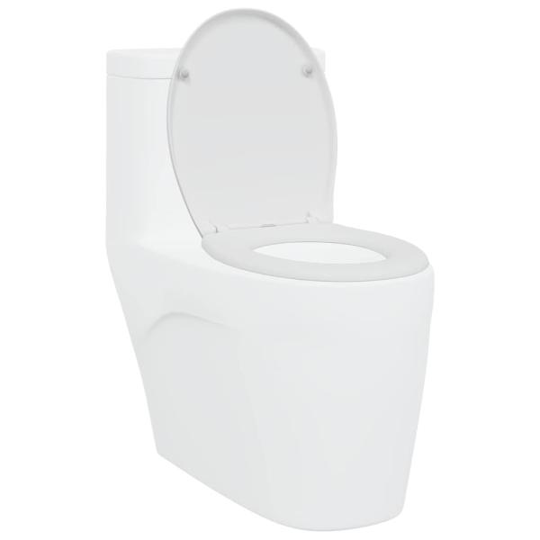 Schnellverschluss-Toilettensitz mit sanftem Schließen Duroplast Weiß