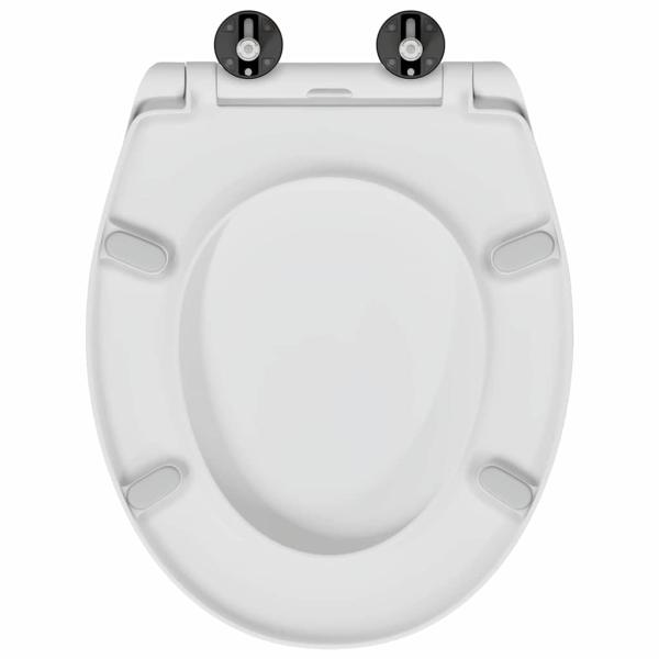 Schnellverschluss-Toilettensitz mit sanftem Schließen Duroplast Weiß