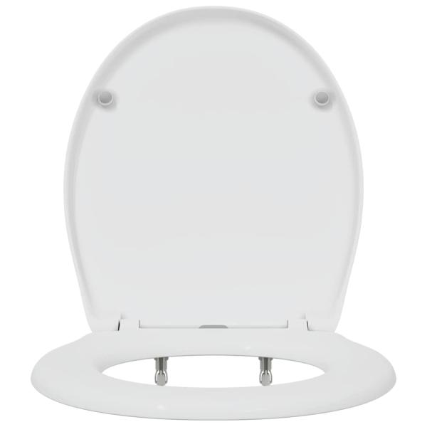 Schnellverschluss-Toilettensitz mit sanftem Schließen Duroplast Weiß