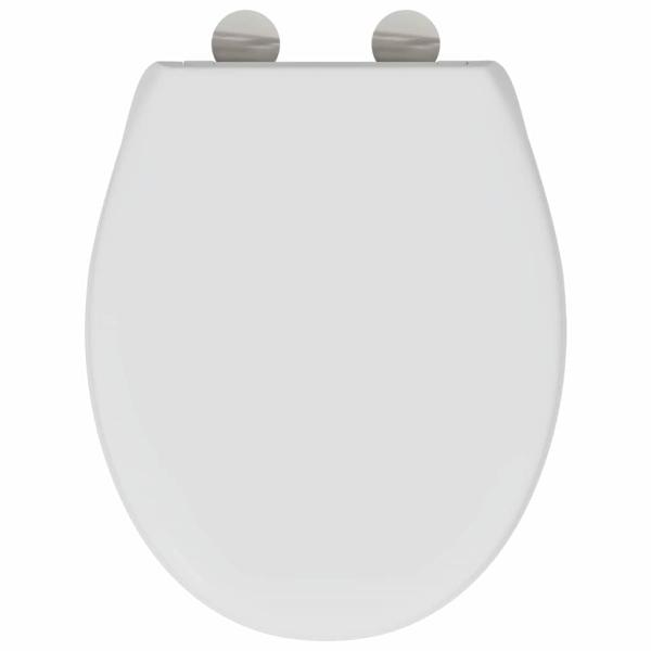 Schnellverschluss-Toilettensitz mit sanftem Schließen Duroplast Weiß