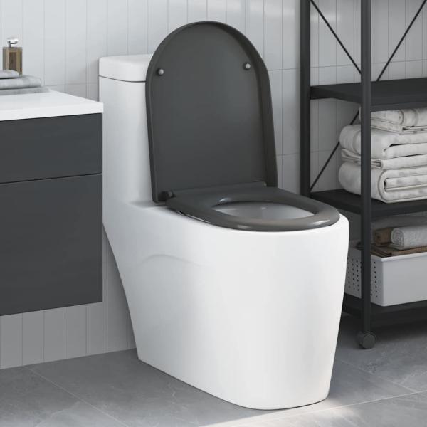 ARDEBO.de - Schnellverschluss Toilettensitz mit sanfter Schließung Duroplast Anthrazit