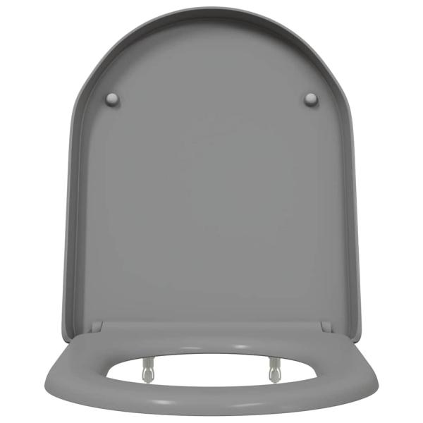 Toilettensitz mit Schnellverschluss und sanftem Schließen aus Duroplast Grau