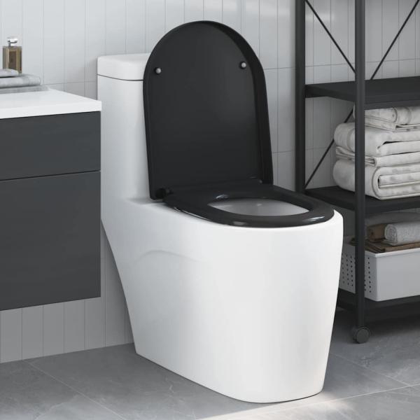 ARDEBO.de - Toilettensitz mit Schnellverschluss und sanftem Schließmechanismus Duroplast Schwarz