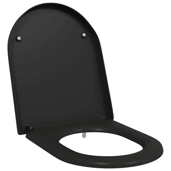 Toilettensitz mit Schnellverschluss und sanftem Schließmechanismus Duroplast Schwarz