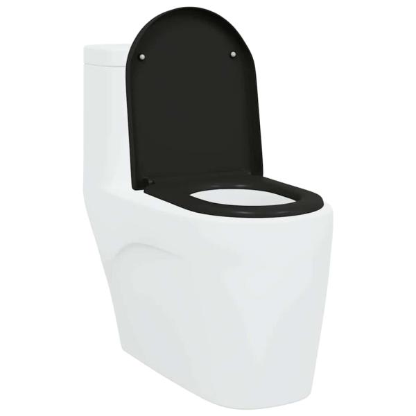 Toilettensitz mit Schnellverschluss und sanftem Schließmechanismus Duroplast Schwarz