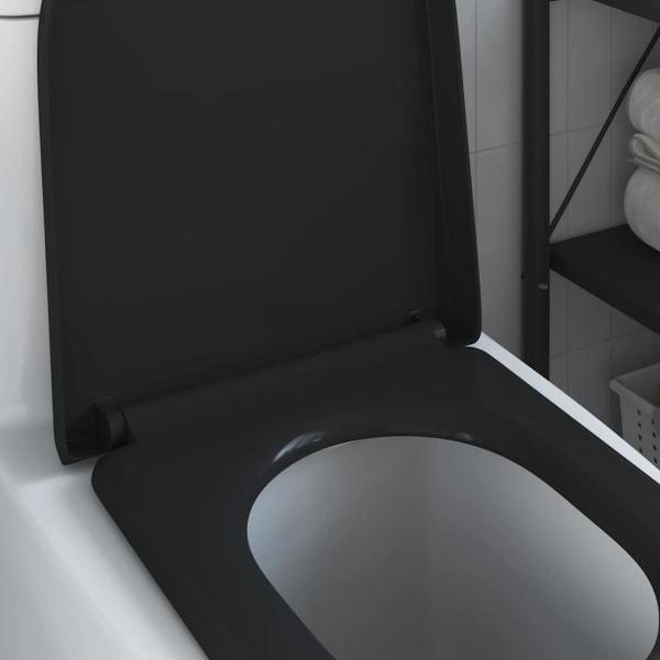Toilettensitz mit Schnellverschluss und sanftem Schließmechanismus Duroplast Schwarz