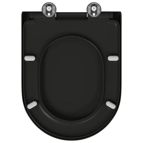 Toilettensitz mit Schnellverschluss und sanftem Schließmechanismus Duroplast Schwarz