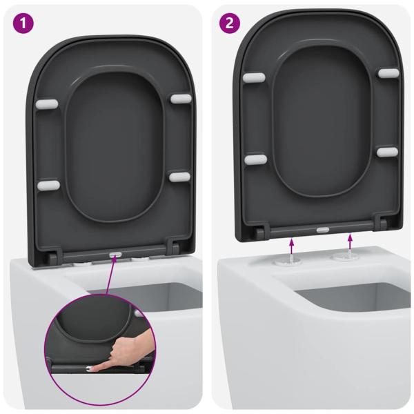 Toilettensitz mit Schnellverschluss und sanftem Schließen Duroplast Anthrazit