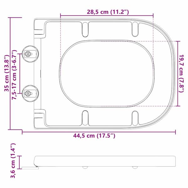 Quick Release Toilettensitz mit sanftem Schließen Duroplast Weiß