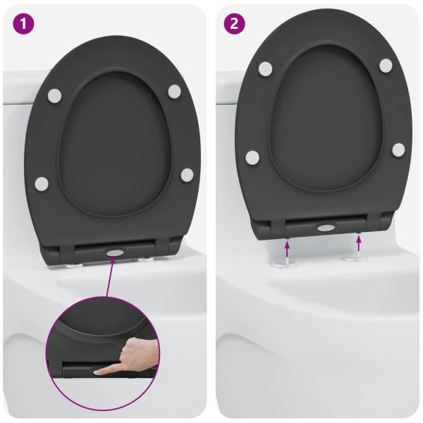 Toilettensitz Anthrazit 45,5 x 37,5 x 3,8 cm Duroplast