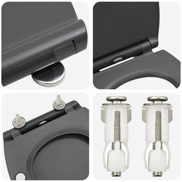 Quick Release Toilettensitz mit sanftem Schließen Duroplast Anthrazit