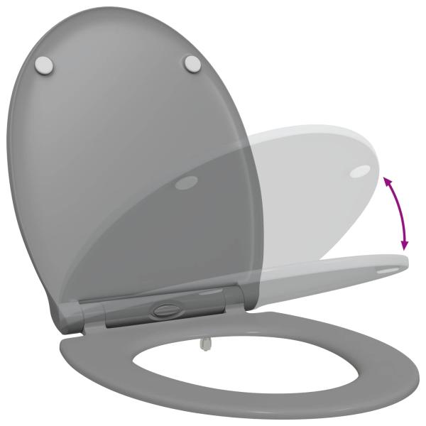 Toilettensitz Grau 45,5 x 37,5 x 3,8 cm Duroplast